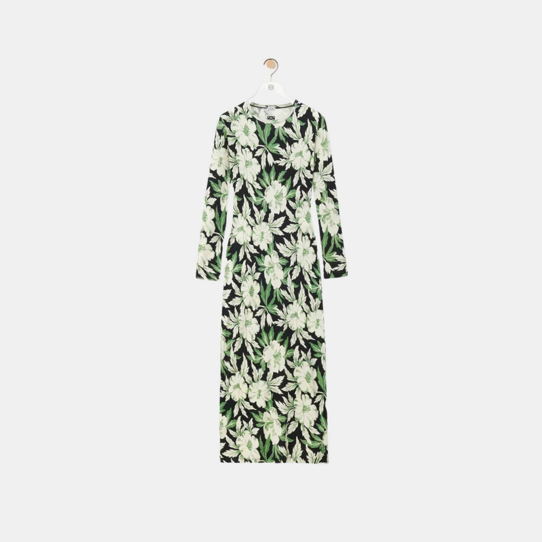 Dress in Silk and Cotton Hibiscus Floral Print