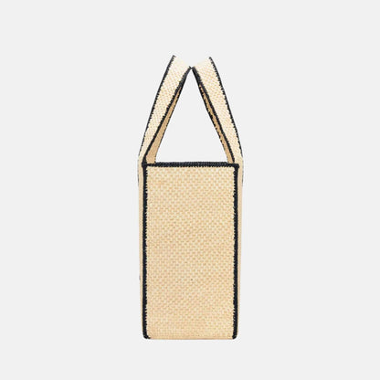 Large Font Tote in Natural Raffia