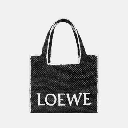 Large Font Tote in Raffia