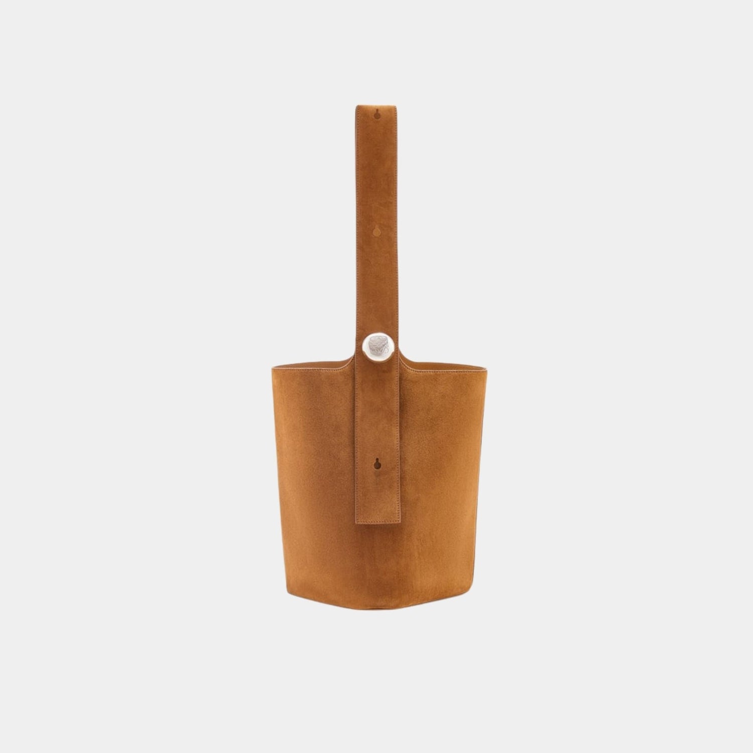 Large Pebble Bucket Bag In Suede Calfskin