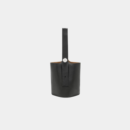 Large Pebble Bucket In Supple Grained Calfskin