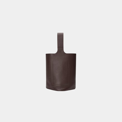 Large Pebble Bucket In Supple Grained Calfskin