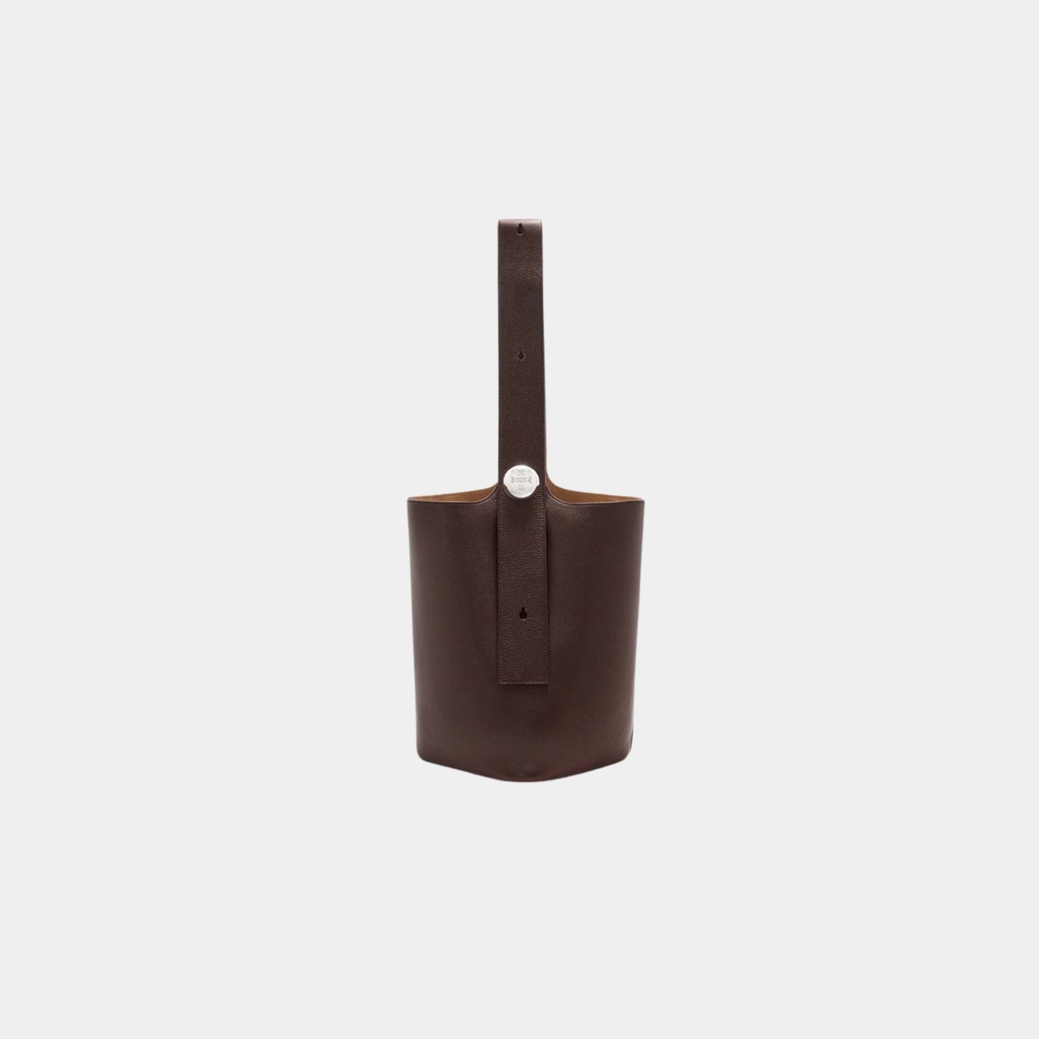 Large Pebble Bucket In Supple Grained Calfskin