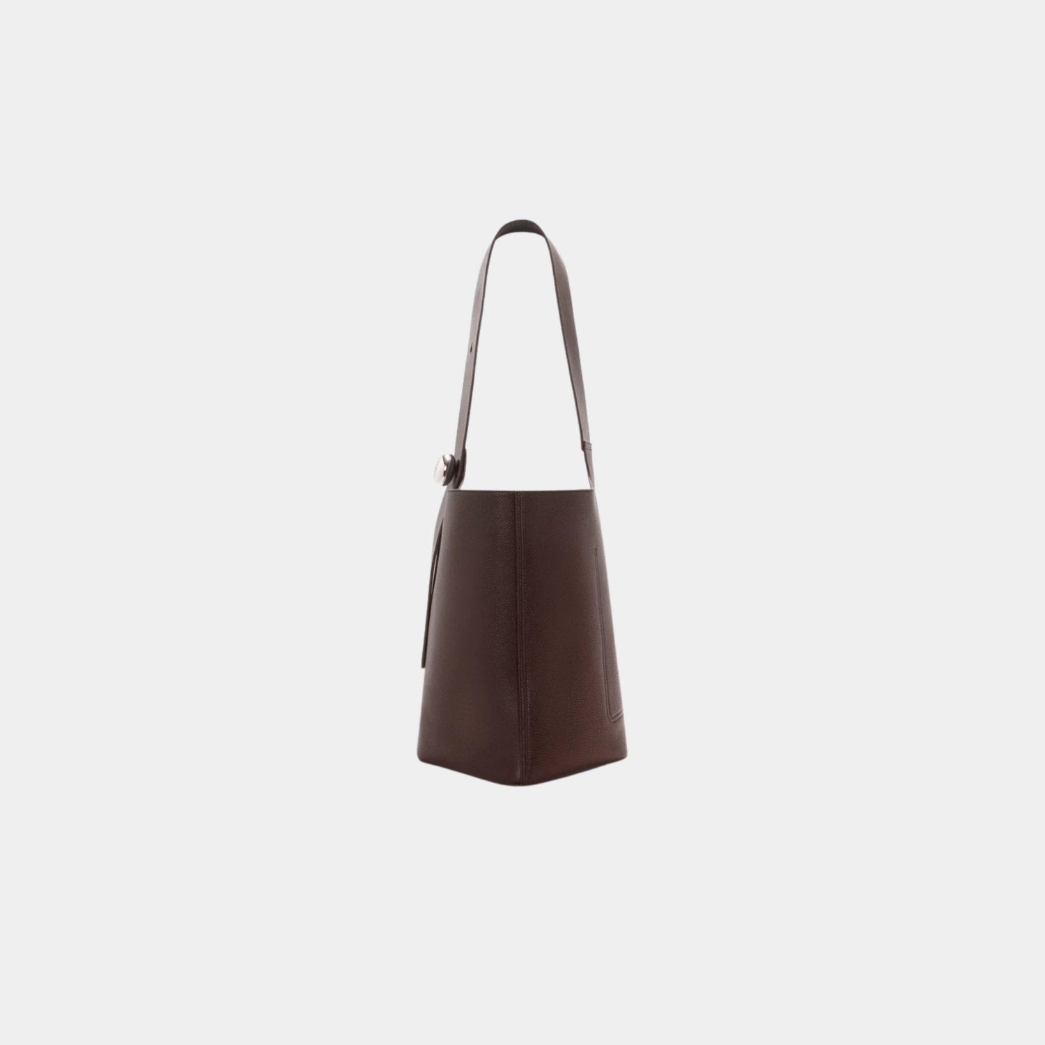 Large Pebble Bucket In Supple Grained Calfskin