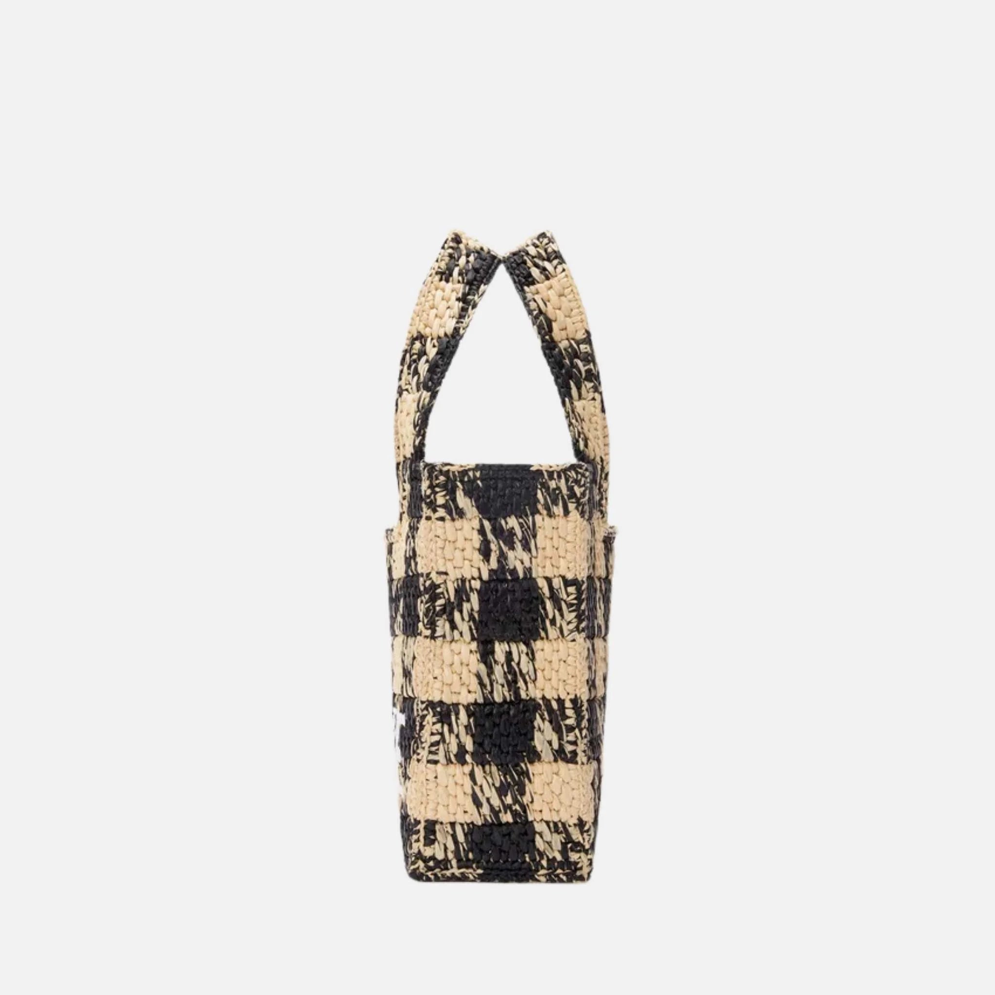 Mini Font Tote in Raffia