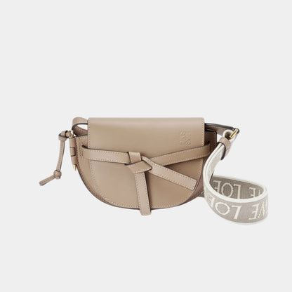 Mini Gate Dual Bag Soft Calf Leather and Jacquard