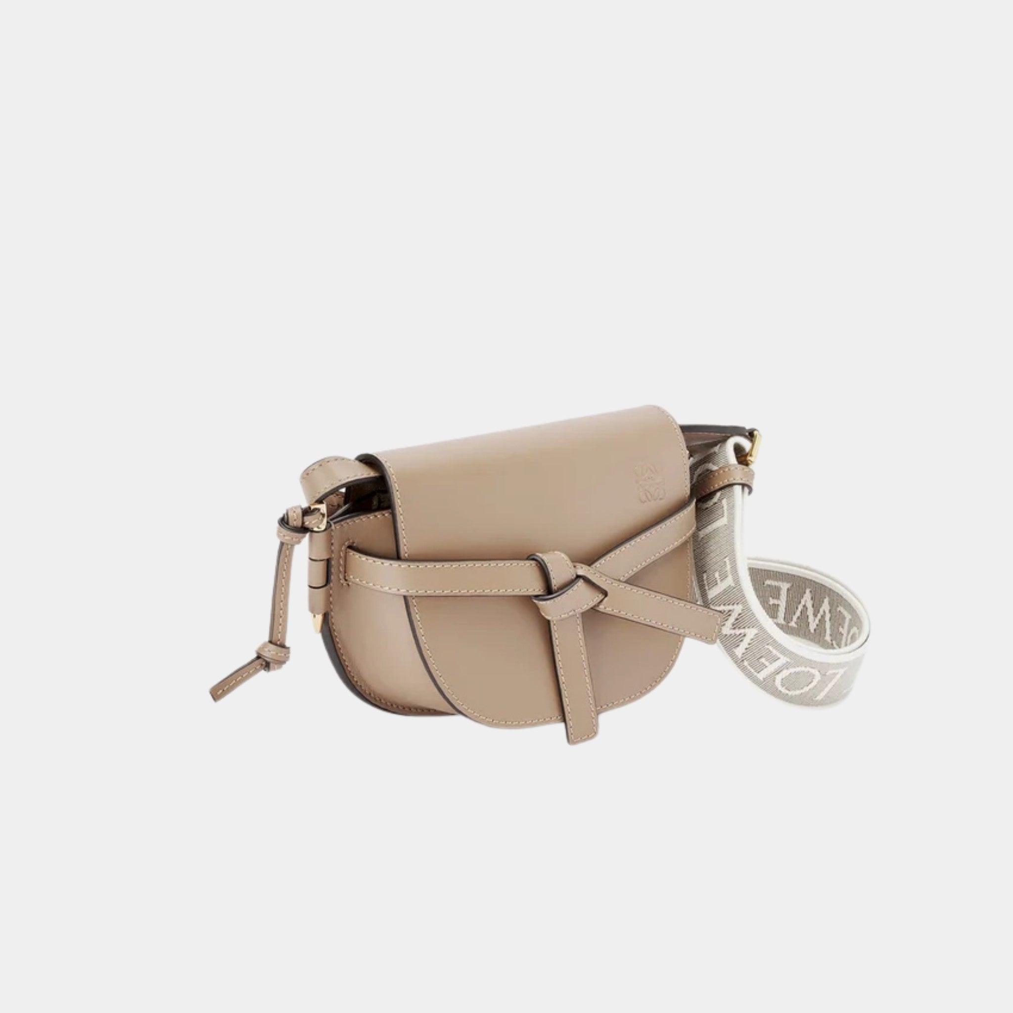 Mini Gate Dual Bag Soft Calf Leather and Jacquard