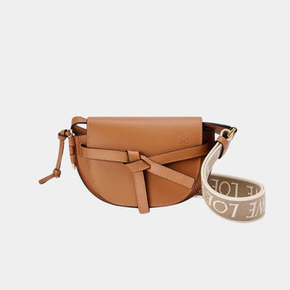 Mini Gate Dual Bag Soft Calf Leather and Jacquard