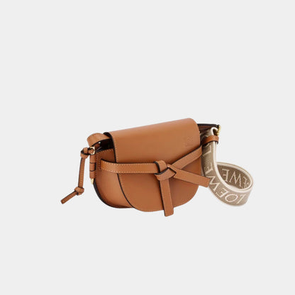 Mini Gate Dual Bag Soft Calf Leather and Jacquard