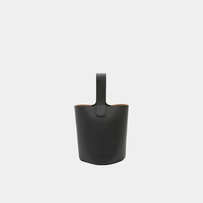 Mini Pebble Bucket Bag In Soft Grained Calfskin