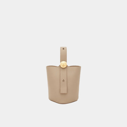 Mini Pebble Bucket Bag In Soft Grained Calfskin