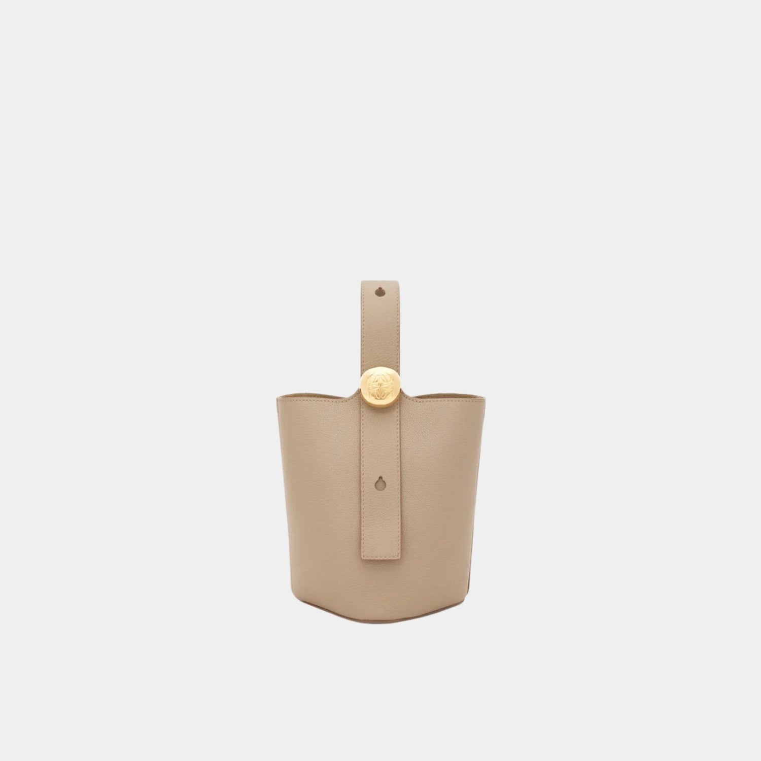 Mini Pebble Bucket Bag In Soft Grained Calfskin
