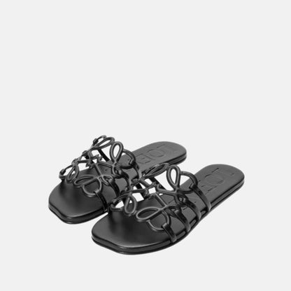 Petal Anagram Slide In Soft Calfskin