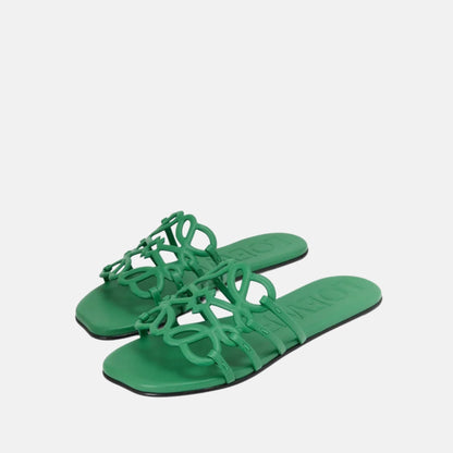 Petal Anagram Slide In Soft Calfskin
