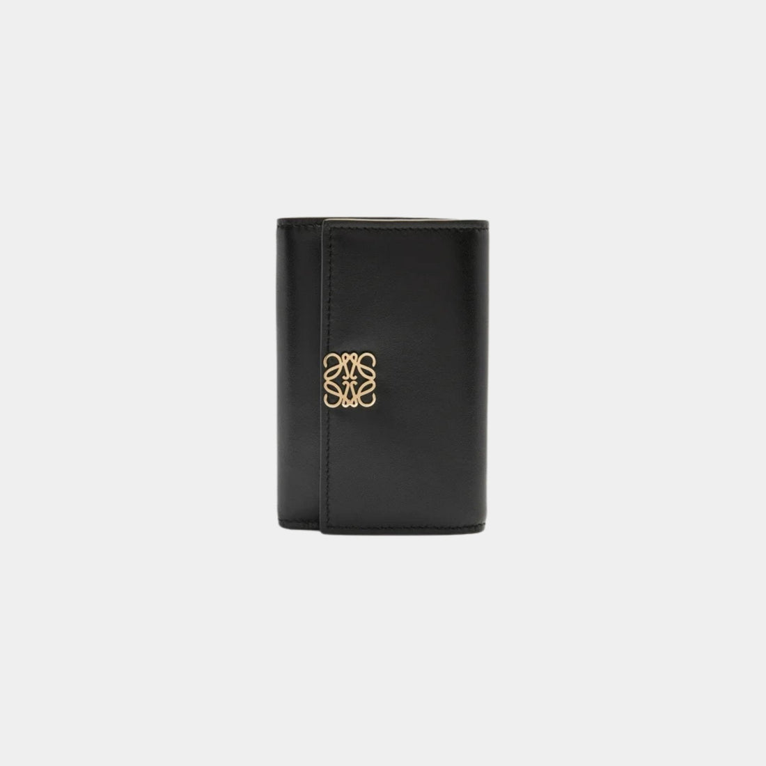 Puffer Anagram Small Vertical Wallet In Shiny Nappa Calfskin