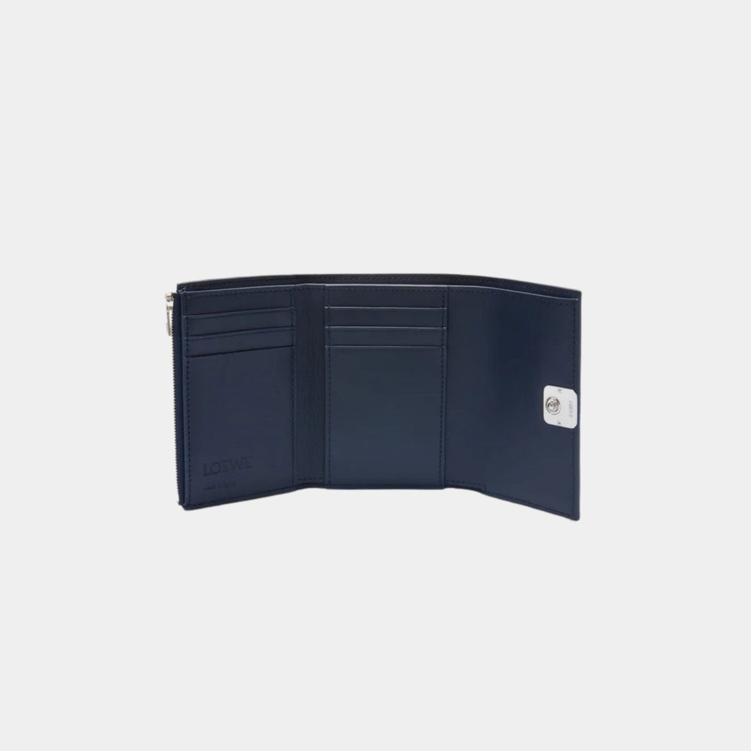 Puffer Anagram Small Vertical Wallet In Shiny Nappa Calfskin
