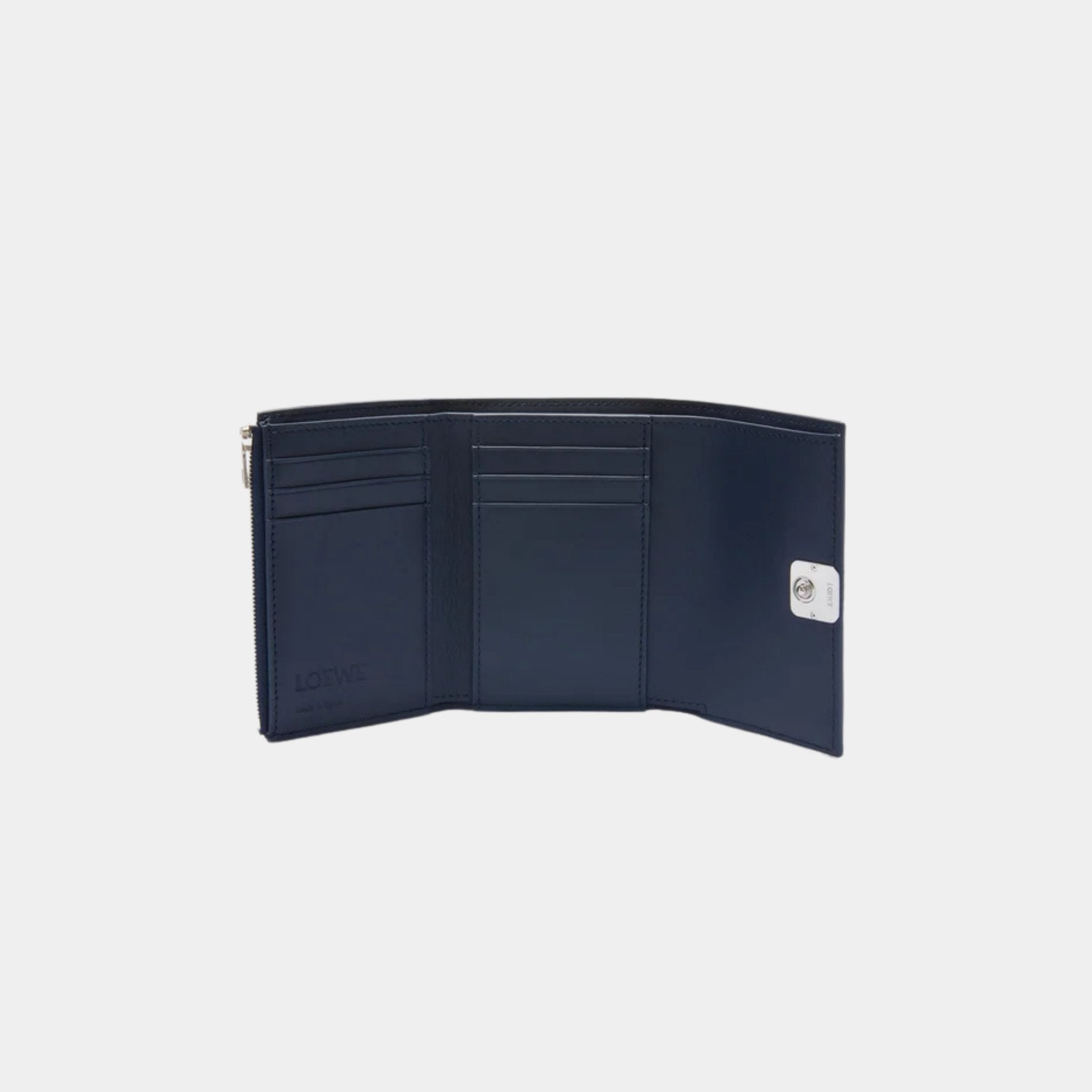 Puffer Anagram Small Vertical Wallet In Shiny Nappa Calfskin