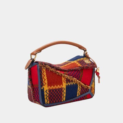 Puzzle 10 Tartan Re-edition Bag in Wool and Classic Calfskin