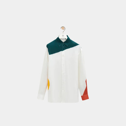 Shirt in Silk with Shibori Inspired Shapes Print