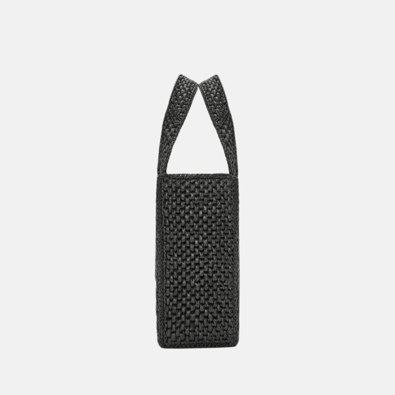 Small Font Tote in Handwoven Raffia