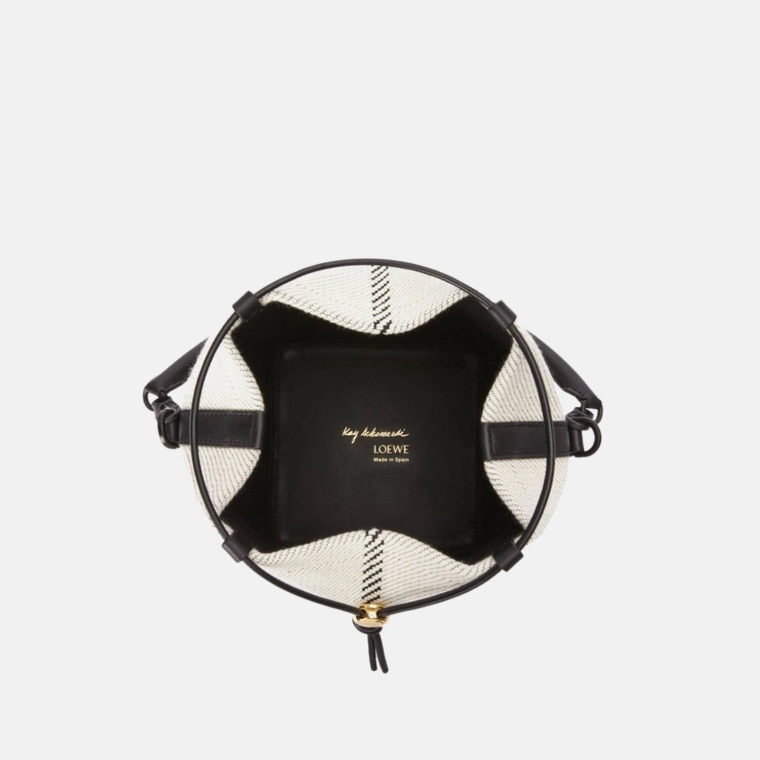 Small Treasure Bako Bucket in Canvas Jacquard and Calfskin