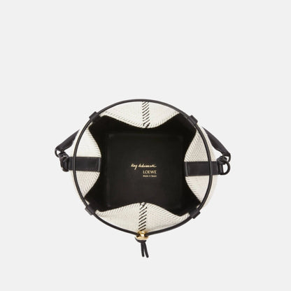Small Treasure Bako Bucket in Canvas Jacquard and Calfskin