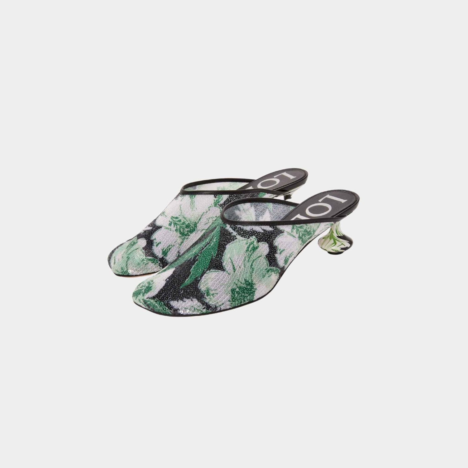 Toy Mule With Floral Print Sequins