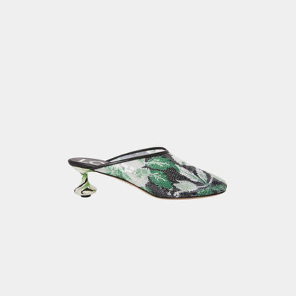 Toy Mule With Floral Print Sequins