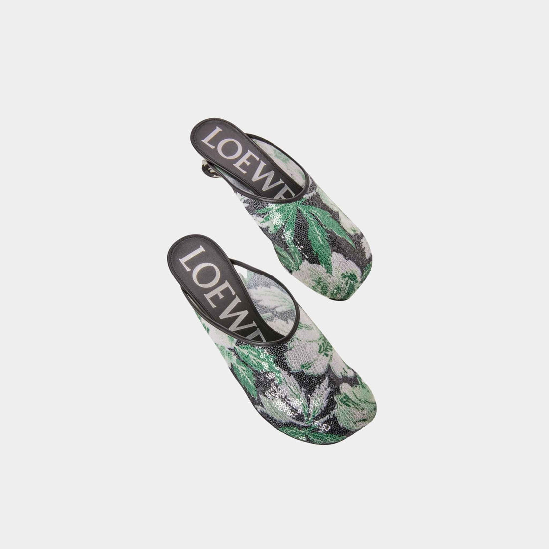 Toy Mule With Floral Print Sequins