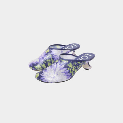 Toy Mule With Floral Print Sequins