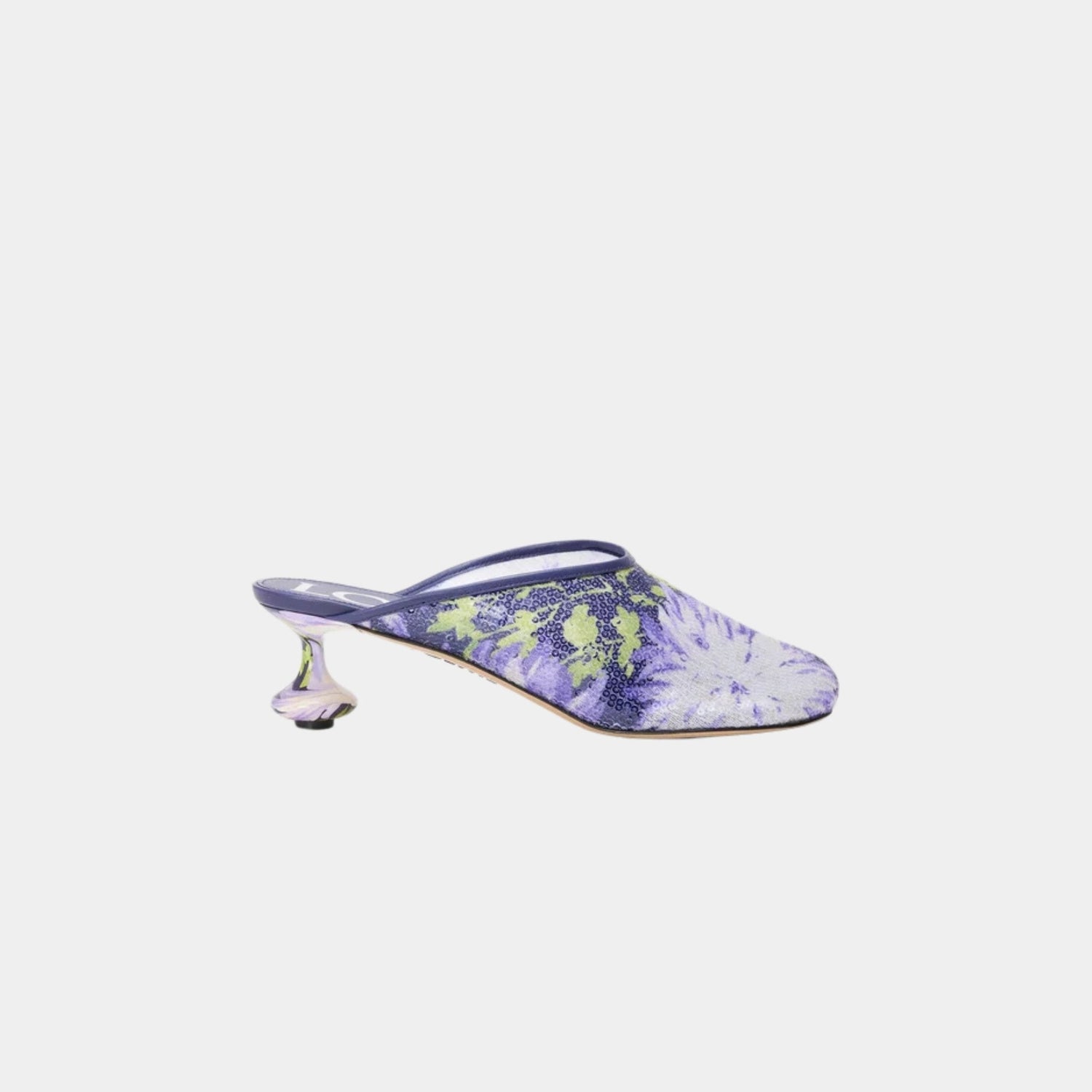 Toy Mule With Floral Print Sequins