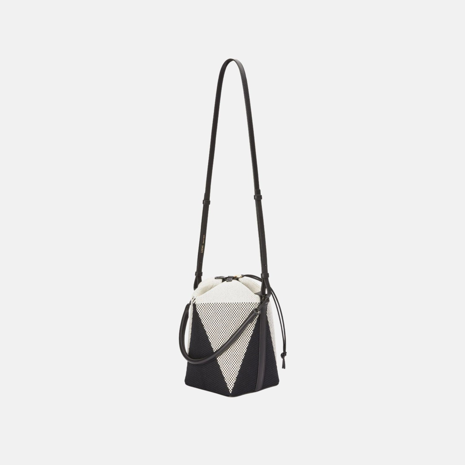 Treasure Bako Bucket in Canvas Jacquard and Calfskin