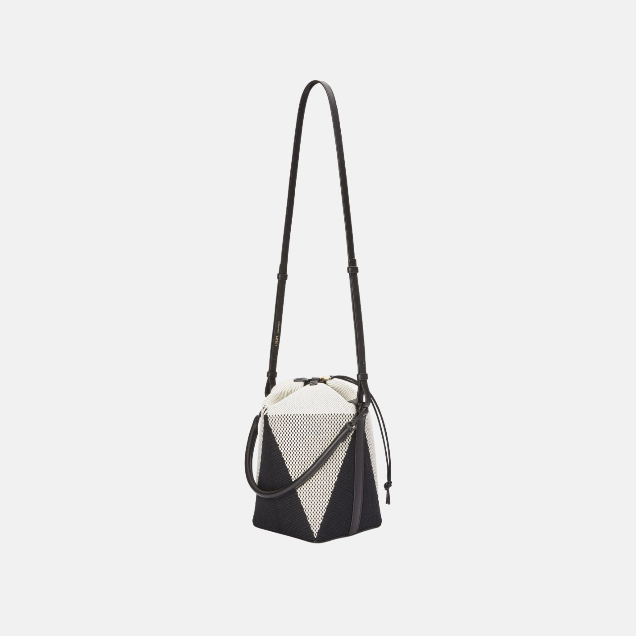 Treasure Bako Bucket in Canvas Jacquard and Calfskin