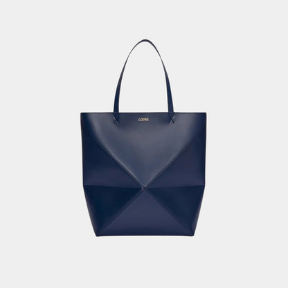 XL Puzzle Fold Tote Bag Shiny Calf Leather