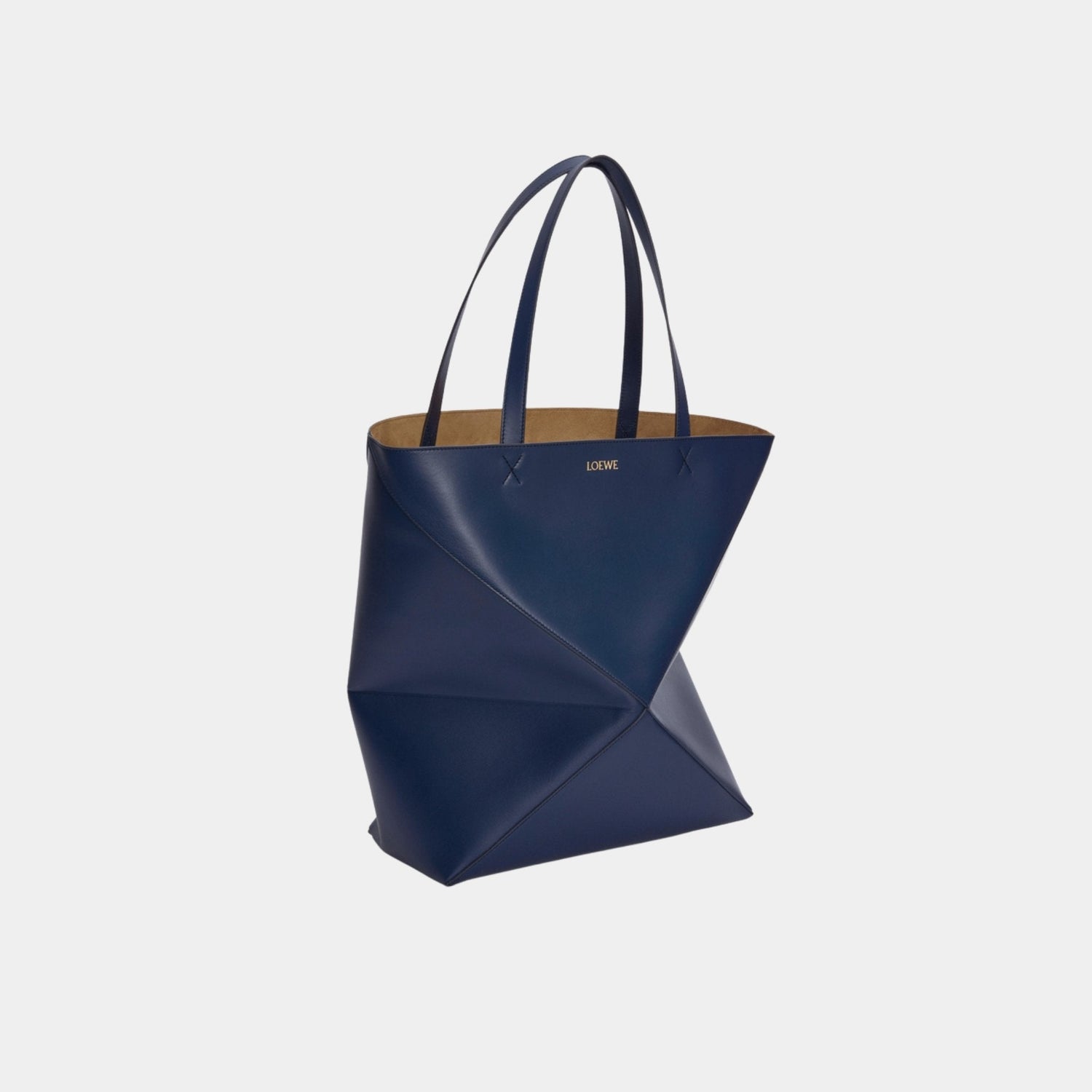 XL Puzzle Fold Tote Bag Shiny Calf Leather