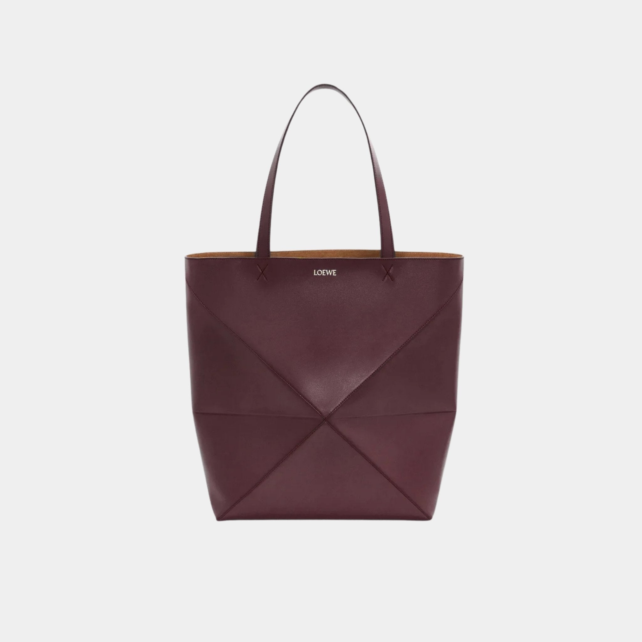 XL Puzzle Fold Tote Bag Shiny Calf Leather