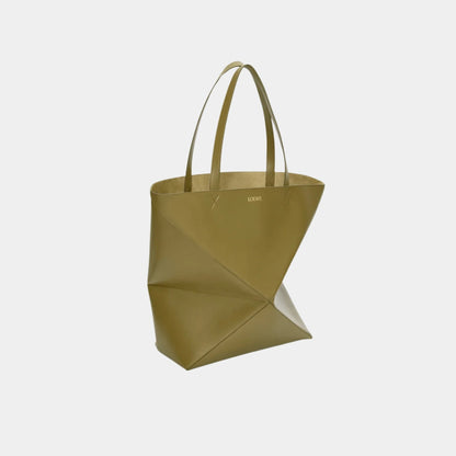 XL Puzzle Fold Tote Bag Shiny Calf Leather