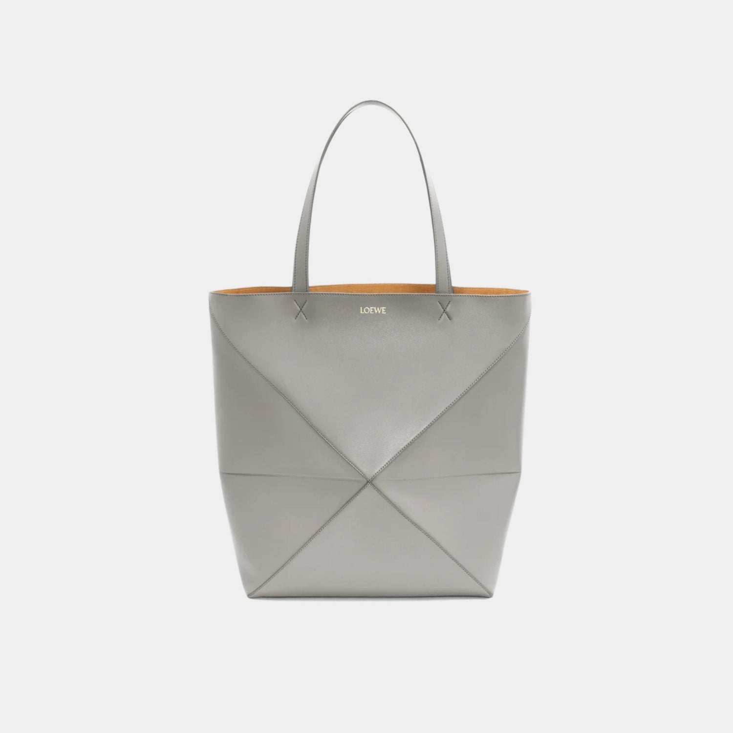 XL Puzzle Fold Tote Bag Shiny Calf Leather