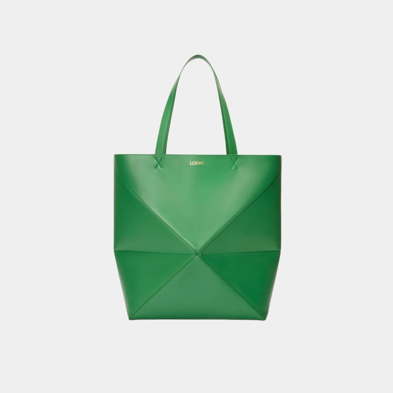 XL Puzzle Fold Tote Bag Shiny Calf Leather