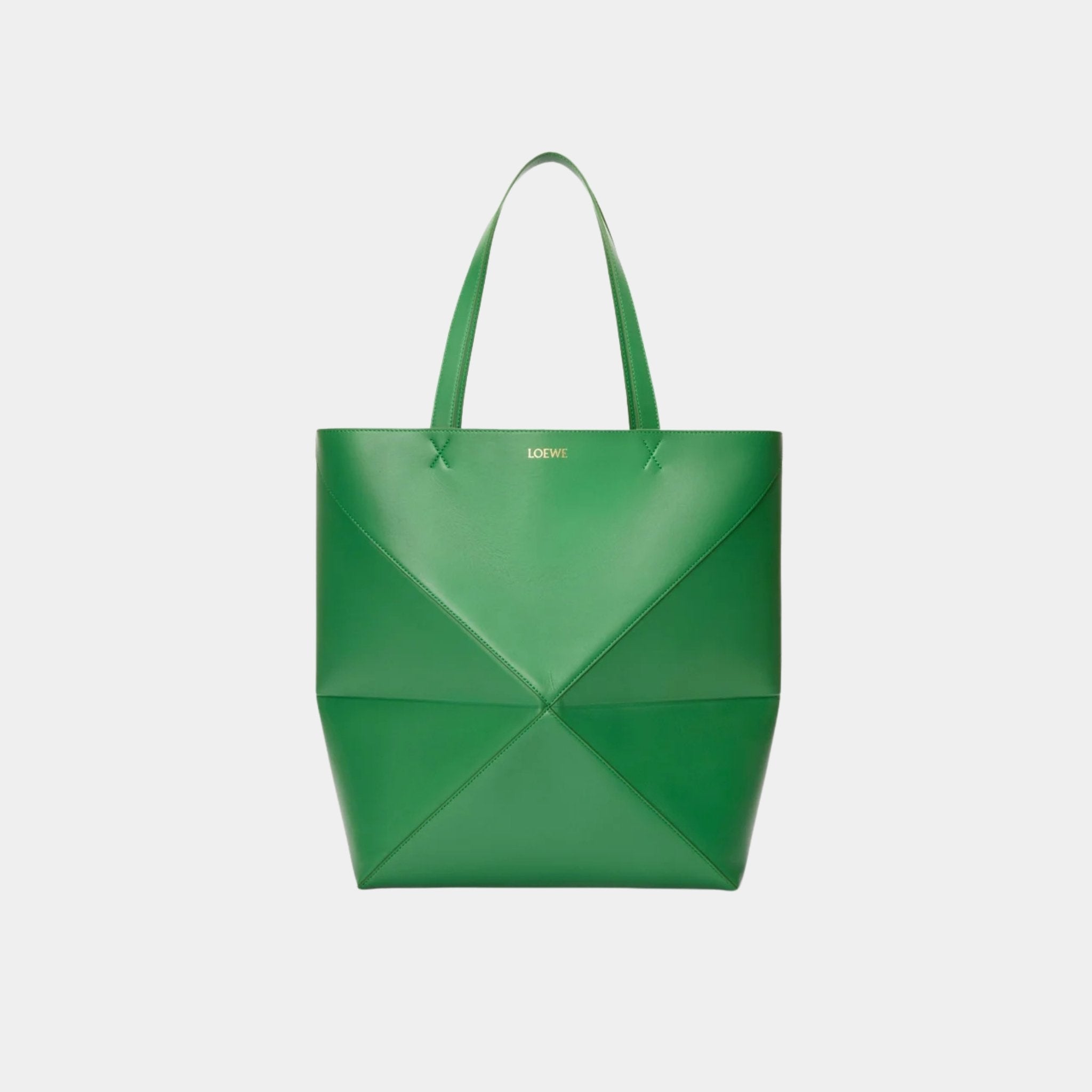 XL Puzzle Fold Tote Bag Shiny Calf Leather