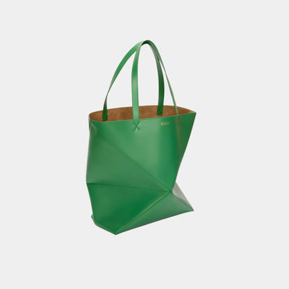 XL Puzzle Fold Tote Bag Shiny Calf Leather