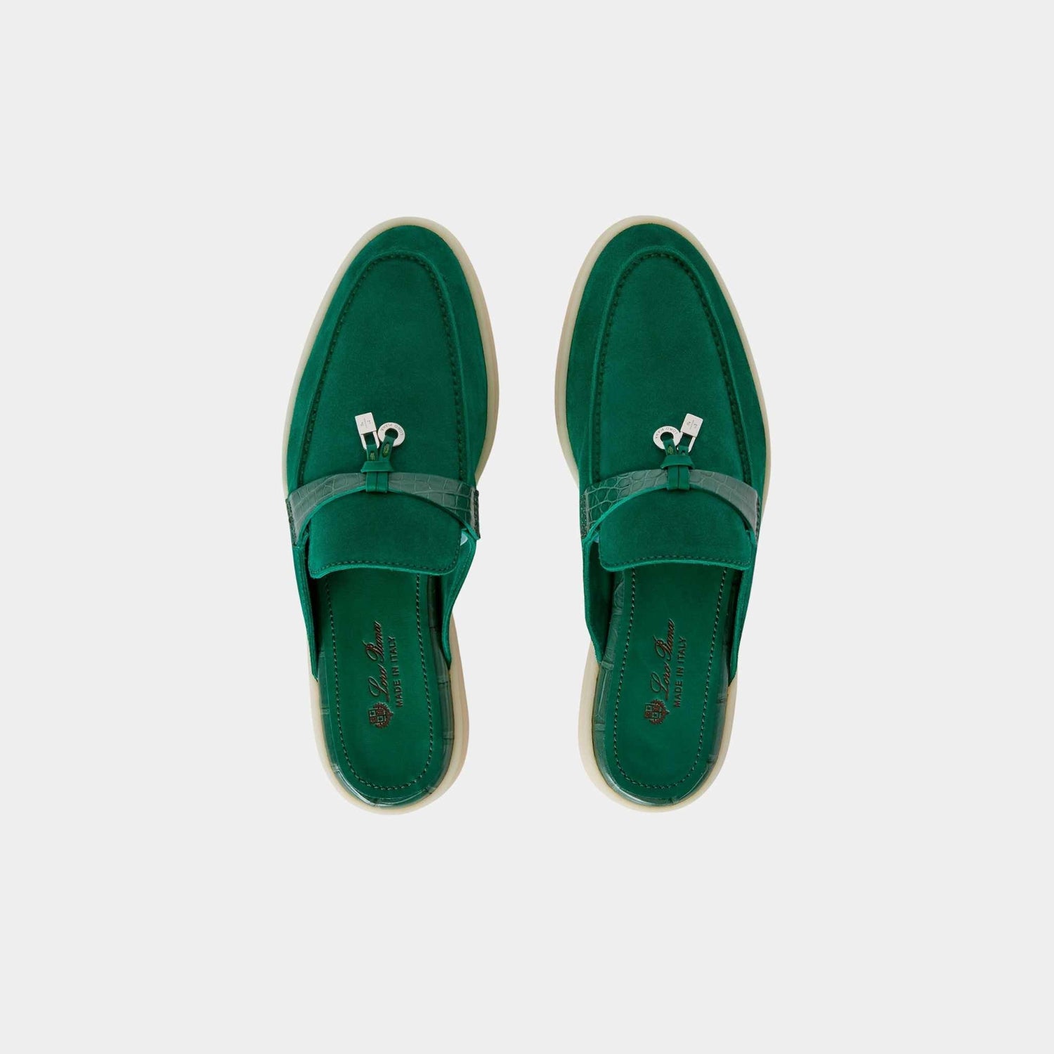 Charms Walk Babouche Suede Loafer With Alligator Saddles