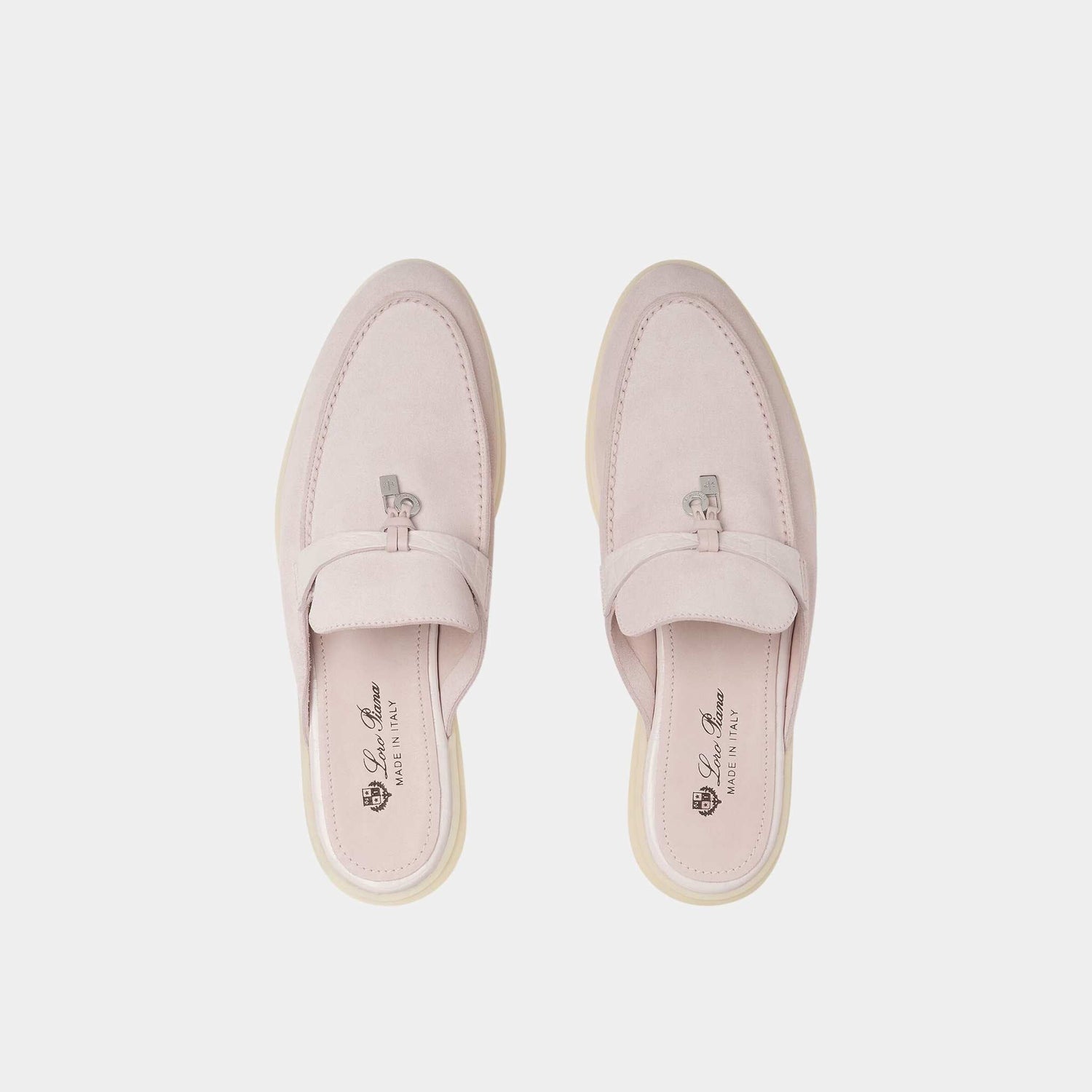 Charms Walk Babouche Suede Loafer With Alligator Saddles
