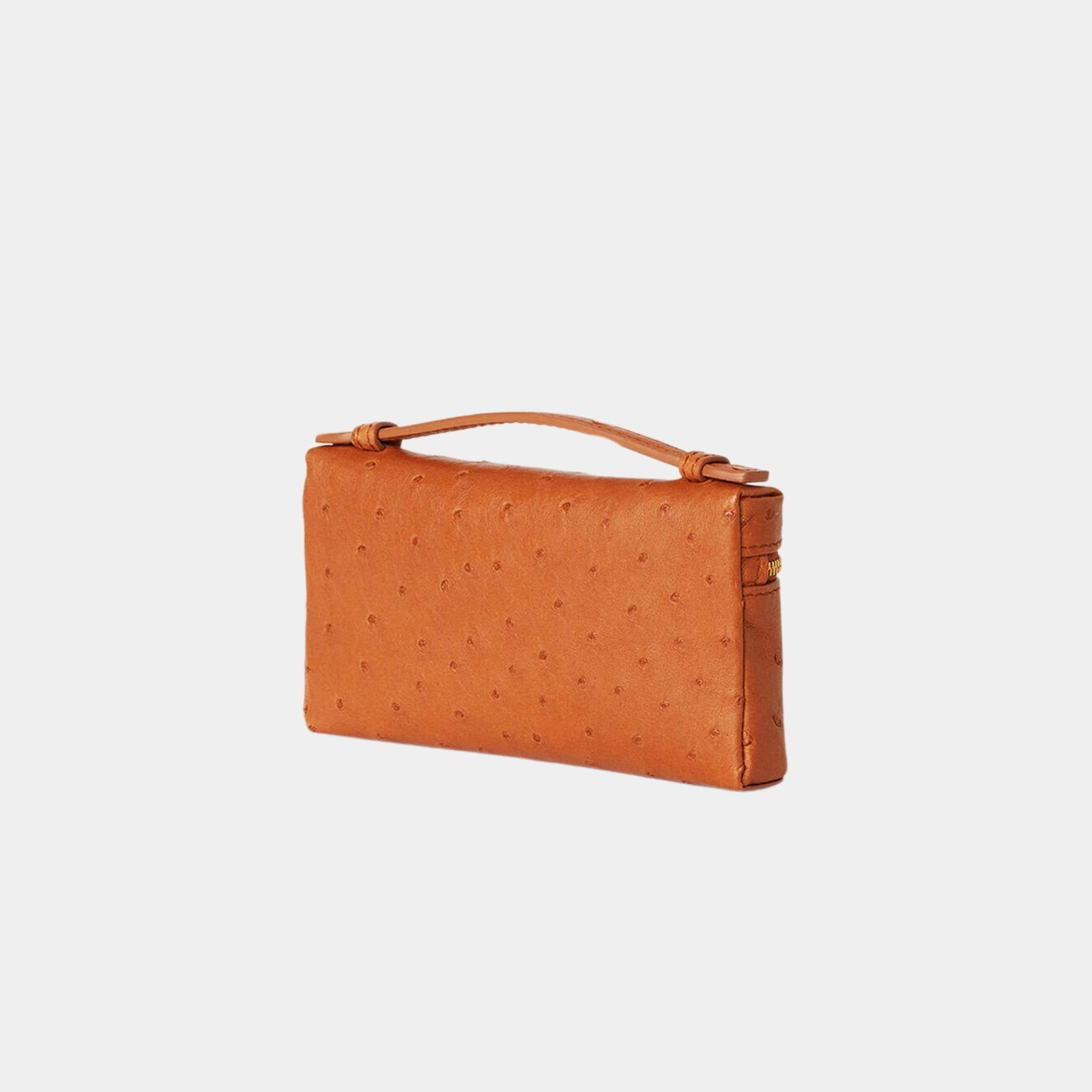 Extra Pocket Mini Pouch Ostrich Leather