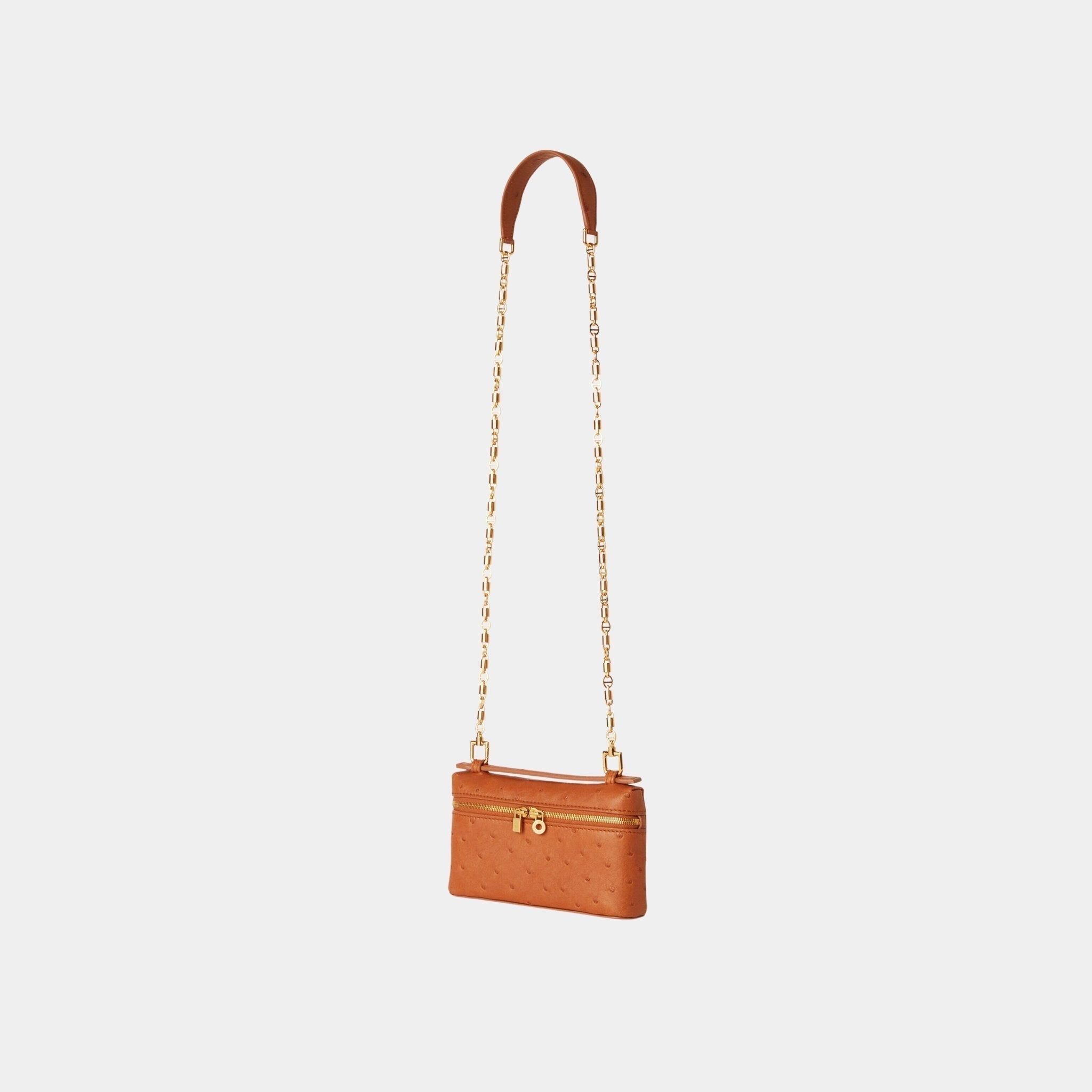 Extra Pocket Mini Pouch Ostrich Leather