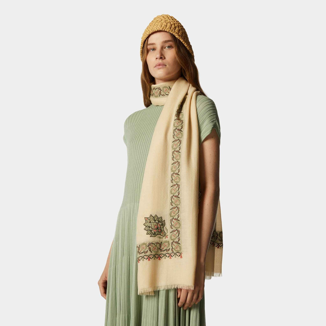 Flower Echoes Stole Silk Cashmere