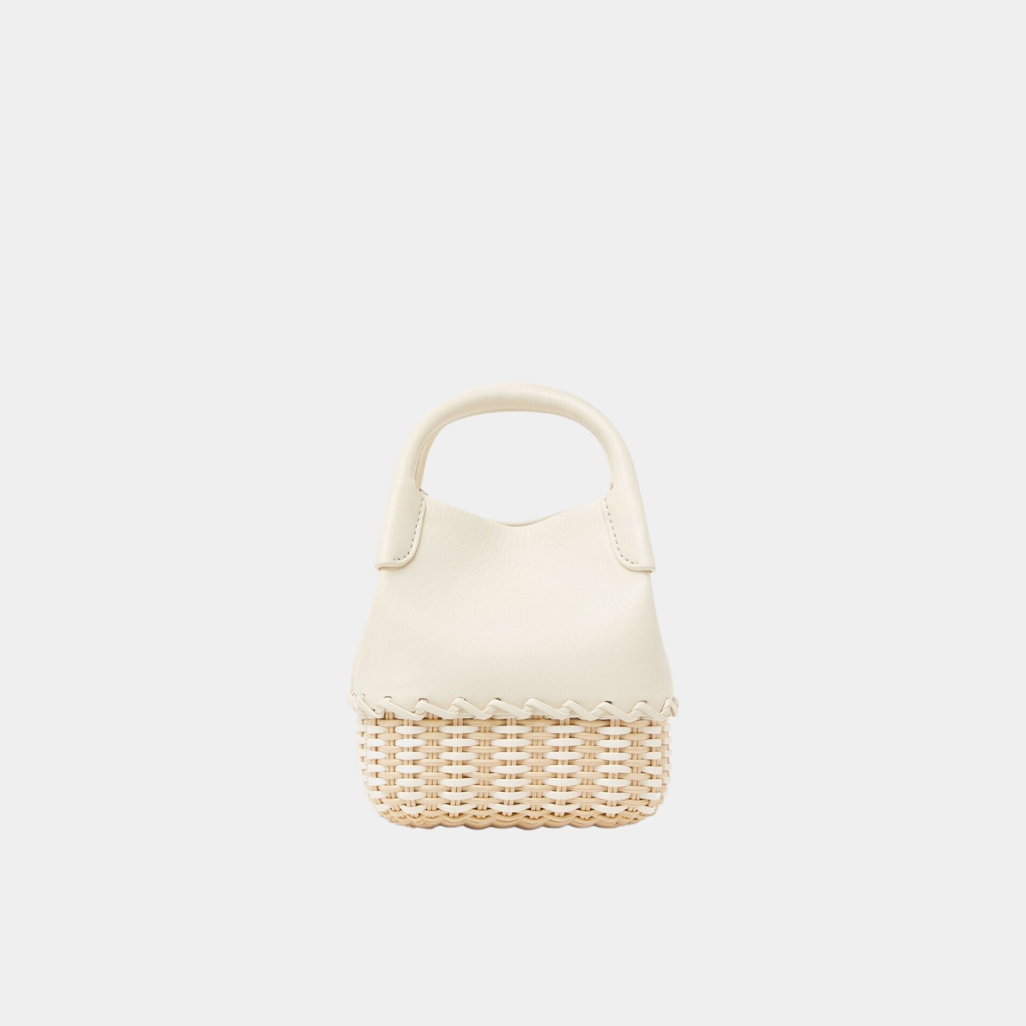 Micro Bale Bag Calfskin-Wicker With Cotton-Linen Lining