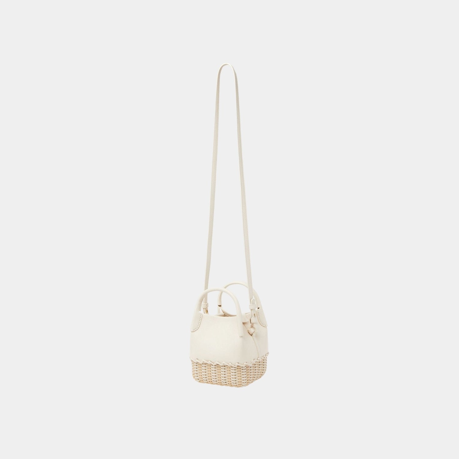 Micro Bale Bag Calfskin-Wicker With Cotton-Linen Lining