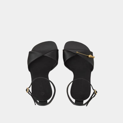 Olympia Heeled Sandal With Gem Set Buckle