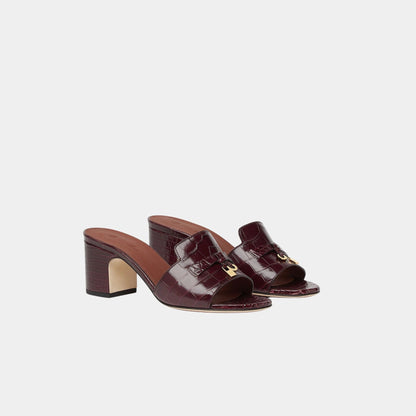 Summer Charms Heeled Sandal in Crocodile Leather